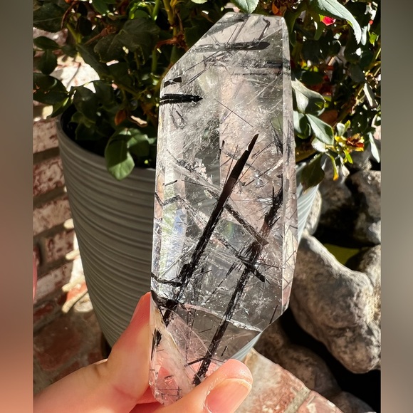 Clear Quartz With Black Tourmaline Free Form - Picture 3 of 7